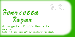 henrietta kozar business card